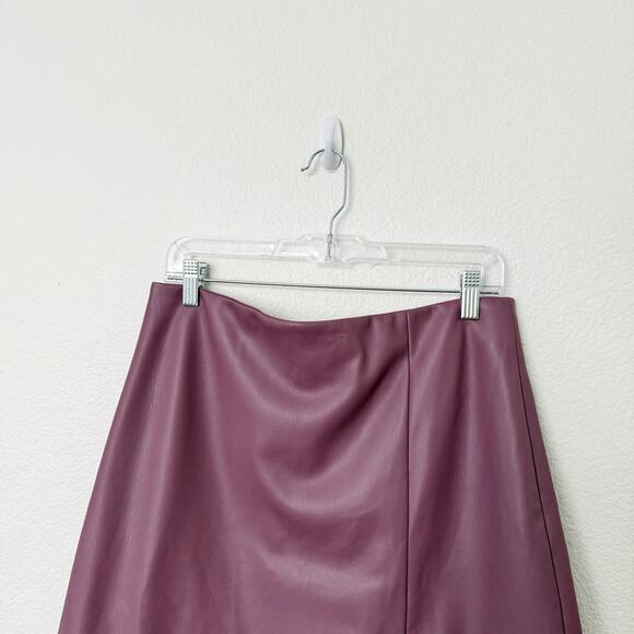 [Anthropologie] Maeve Purple Faux Leather Side-Slit Micro Mini Skirt NWT Size 12 - Picture 5 of 12